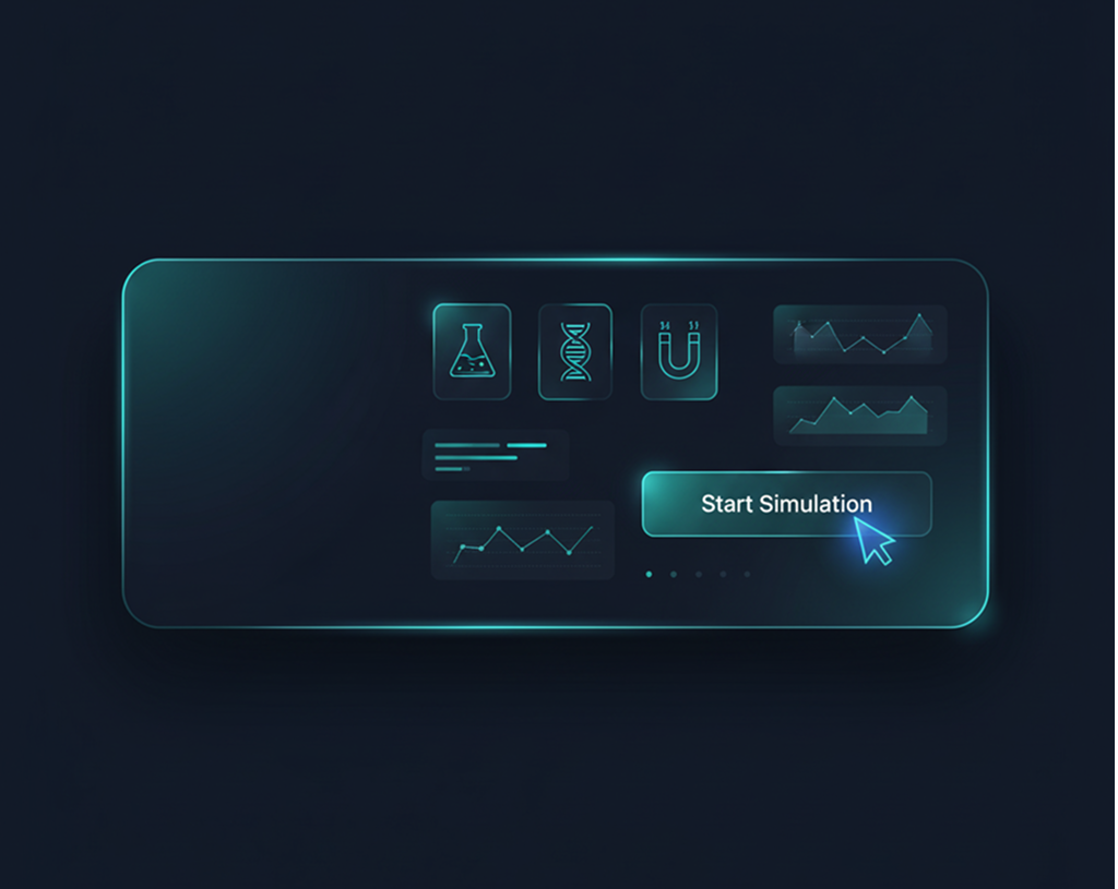 YourLabSolved interactive simulation demo showing virtual lab experiments